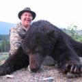 Another good buddy Rob on his second hunt with us shot this big old bear in the rut.